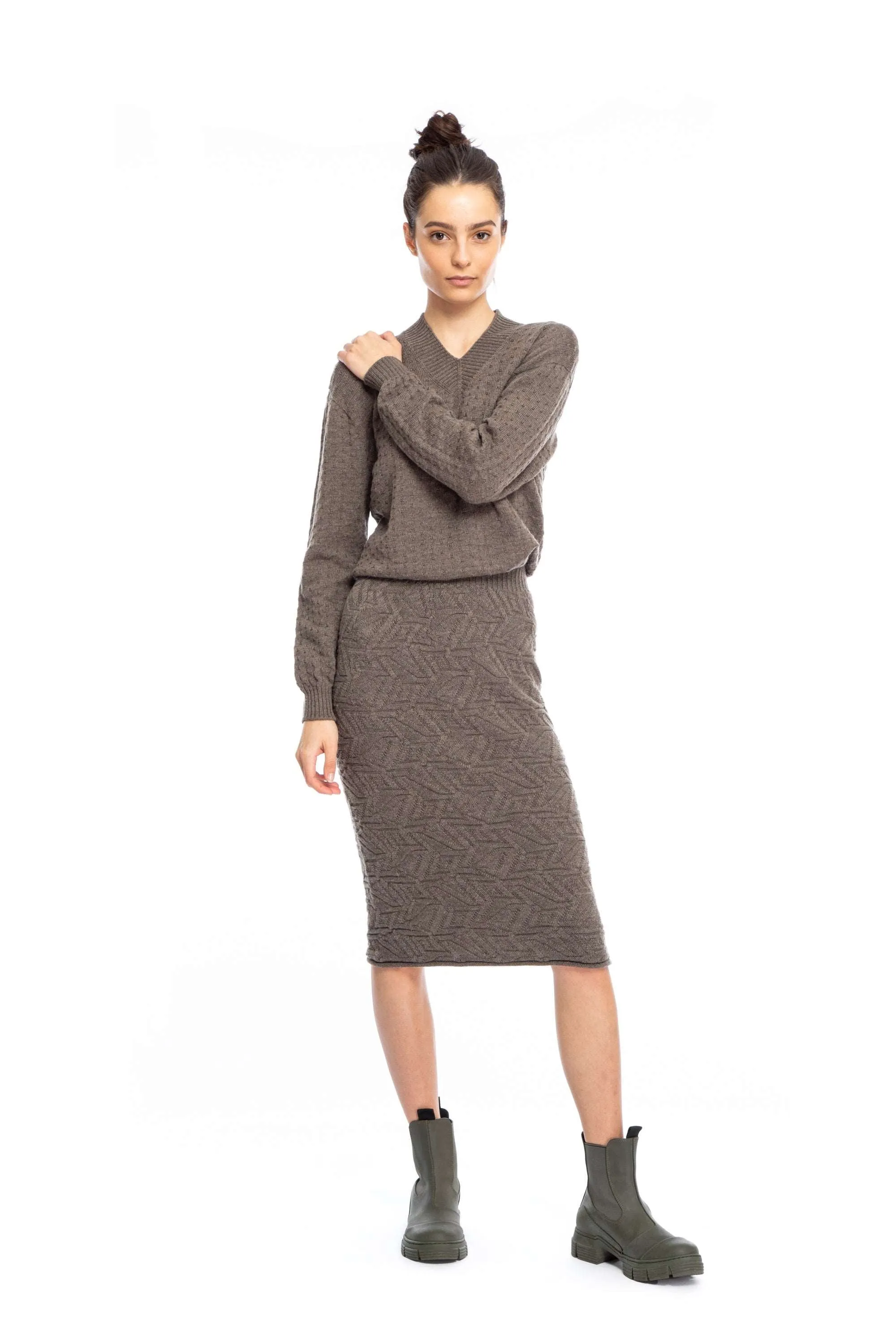 Sun Merino Wool Knit Skirt