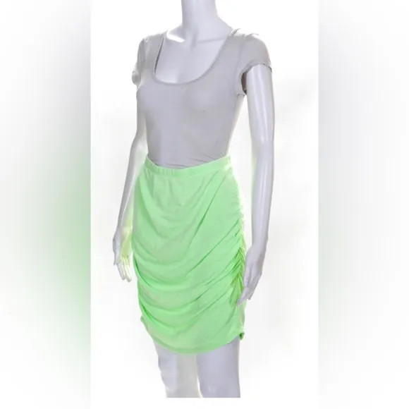 Sundry Womens Ruched Mini Green Pencil Skirt Size 2 (XS) NWT