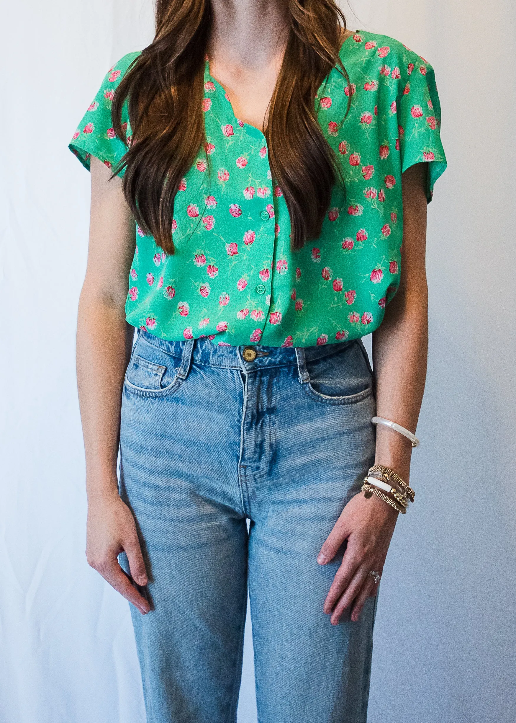 Sunshine & Scallops Kelly Green Blouse