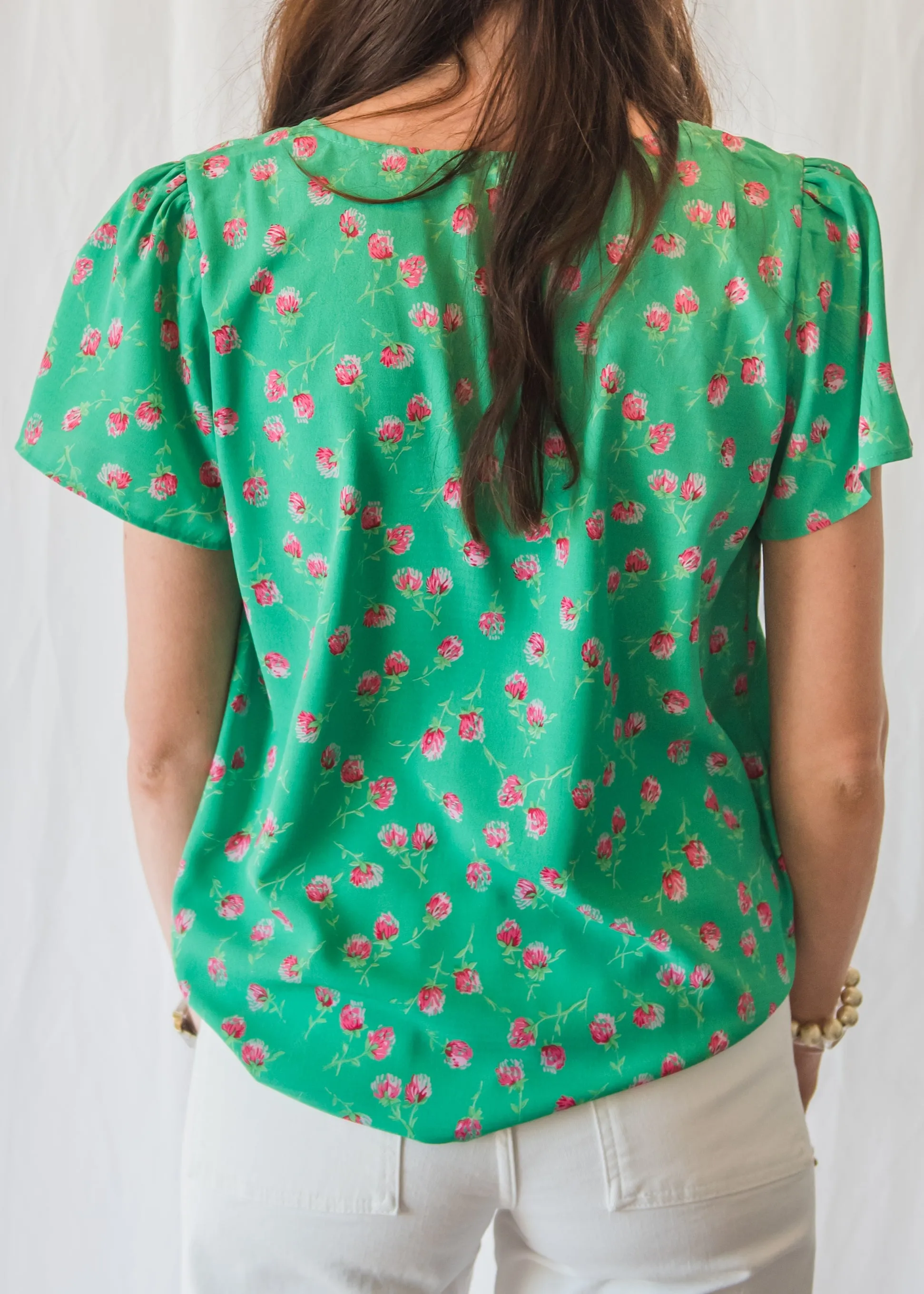 Sunshine & Scallops Kelly Green Blouse