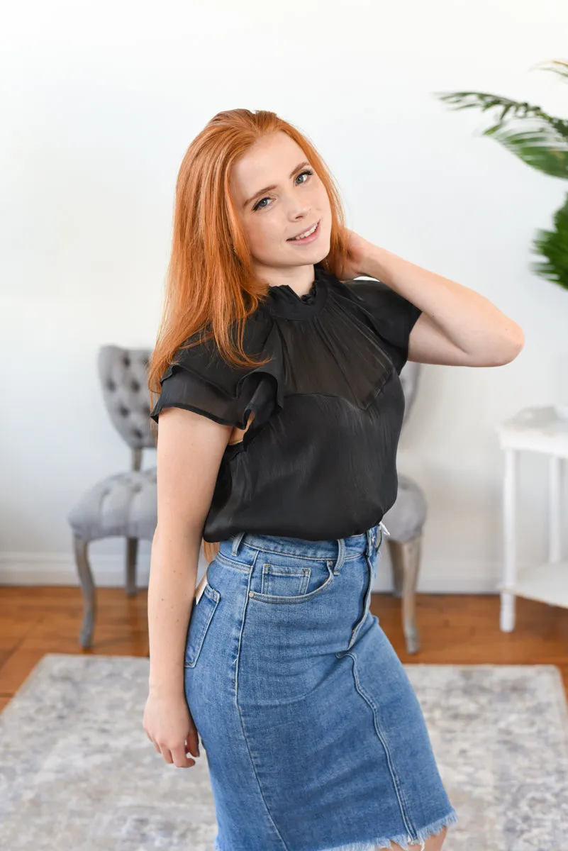 Sydney Fray Hem Midi Skirt