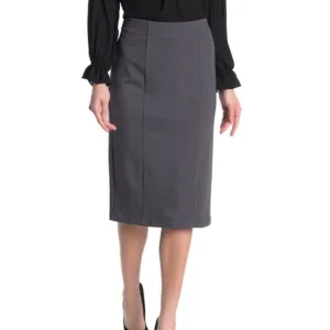 T Tahari Grey Tummy Control Pull On Pencil Skirt M