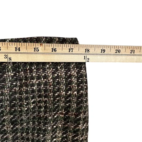 TAHARI ASL Brown/Green Boucle Woven Pencil Skirt - Size 14