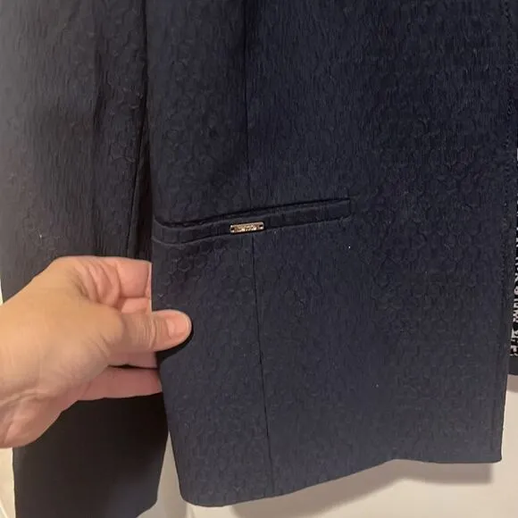 Tahari ASL Navy Jacket Blazer Petite