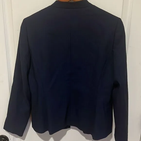 Tahari ASL Navy Jacket Blazer Petite