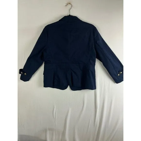 Talbots Blazer Women's 14 Petite Jacket Gold Button Peter Pan Collar