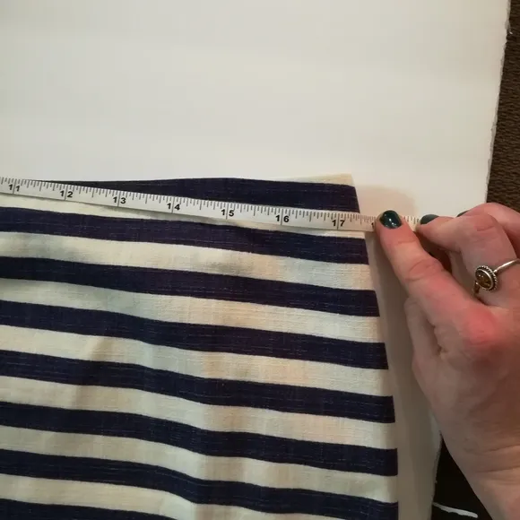 Talbots | blue and white striped pencil skirt 14P