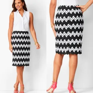 Talbots Lace NWT Dot &amp; Floral Pencil Skirt 12P