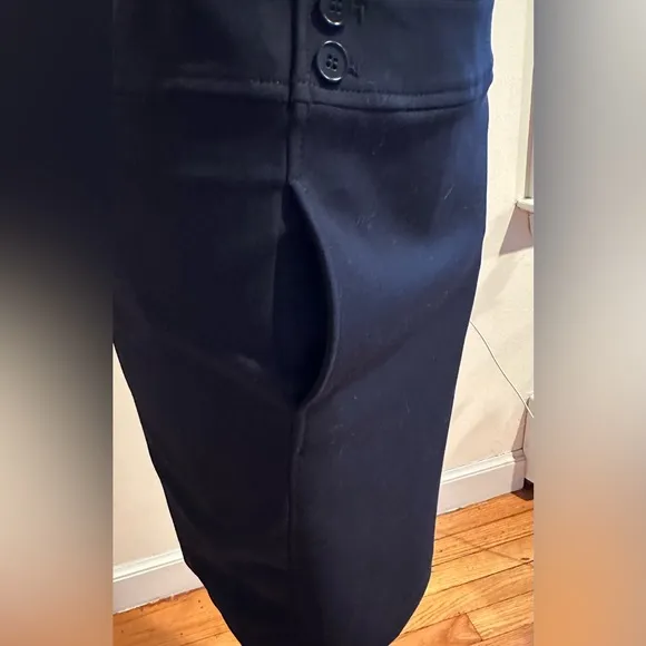 Talbots NWT Navy Blue Midi Pencil Skirt Zipper In Back SZ 2P 2 Pockets