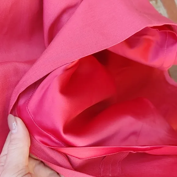 Talbots Pink Front Bow Silk Blend Pencil Skirt Size 12W (234)