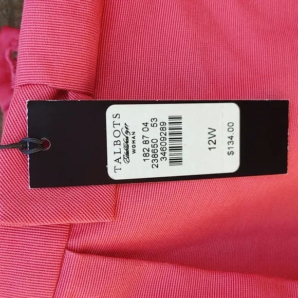 Talbots Pink Front Bow Silk Blend Pencil Skirt Size 12W (234)