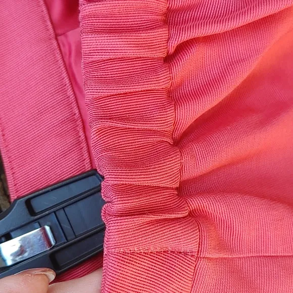 Talbots Pink Front Bow Silk Blend Pencil Skirt Size 12W (234)
