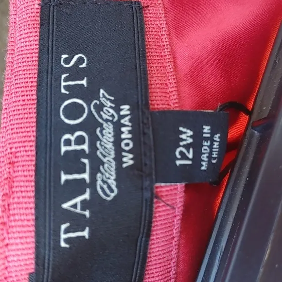 Talbots Pink Front Bow Silk Blend Pencil Skirt Size 12W (234)
