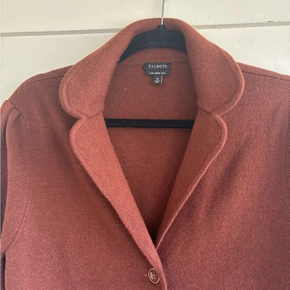 Talbots Pure Merino Wool Sweater Blazer Jacket Size Medium