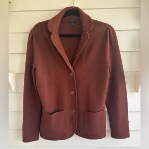 Talbots Pure Merino Wool Sweater Blazer Jacket Size Medium