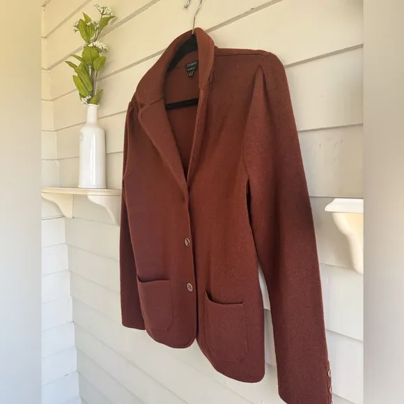 Talbots Pure Merino Wool Sweater Blazer Jacket Size Medium