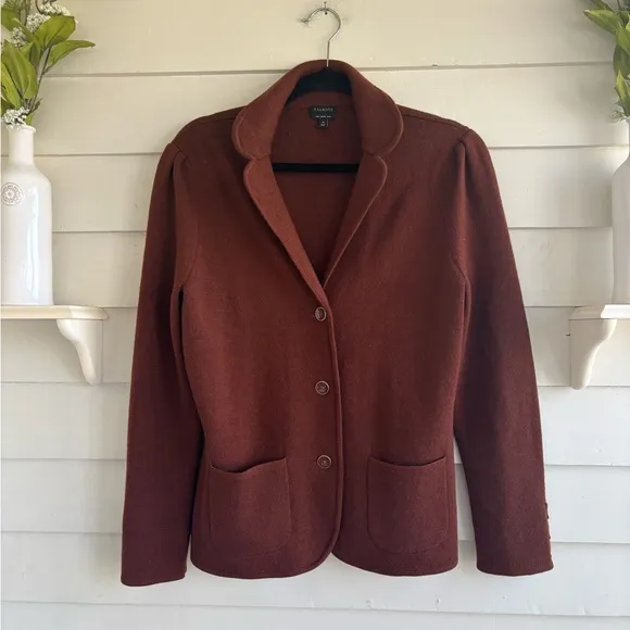 Talbots Pure Merino Wool Sweater Blazer Jacket Size Medium