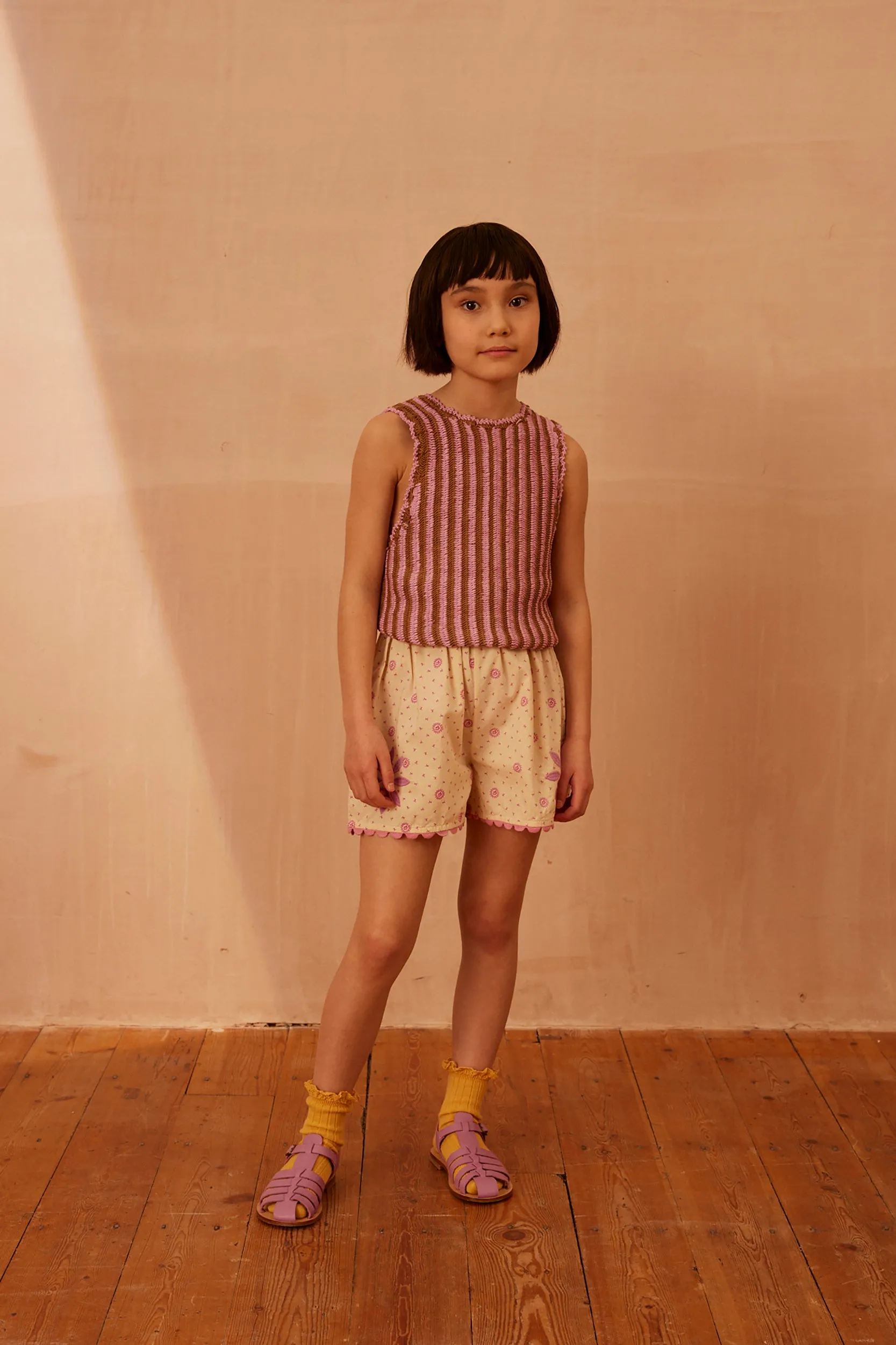 Tamara Stripe Crochet Tank - Dahlia/Nut (EXCLUSIVE)