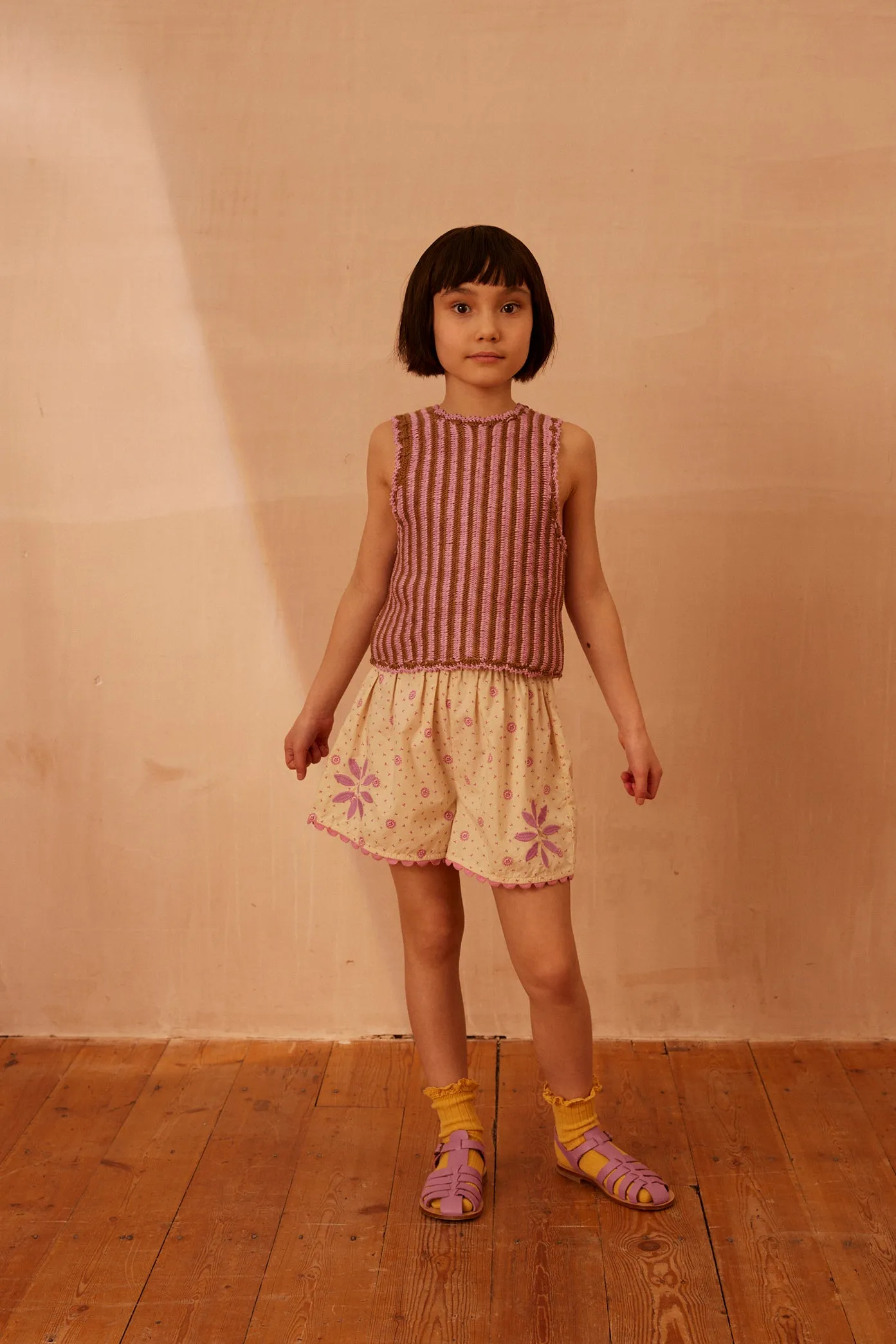 Tamara Stripe Crochet Tank - Dahlia/Nut (EXCLUSIVE)