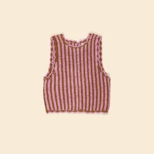 Tamara Stripe Crochet Tank - Dahlia/Nut (EXCLUSIVE)