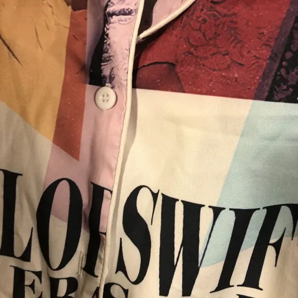 Taylor Swift women The Eras Tour top and bottom pajama set, M