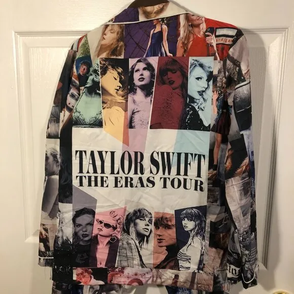 Taylor Swift women The Eras Tour top and bottom pajama set, M