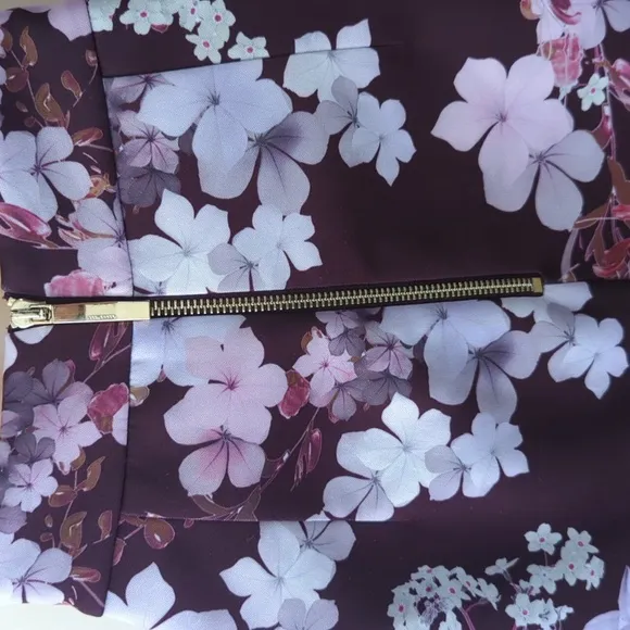 Ted Baker Floral Print High Low Pencil Skirt S