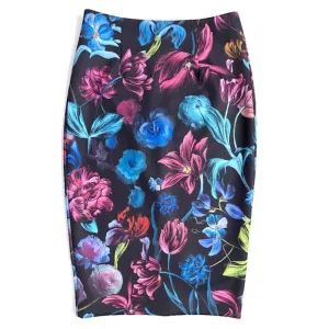 TED BAKER London Dabah Pencil skirt women size 2 US Small 4-6 Dark Floral Print