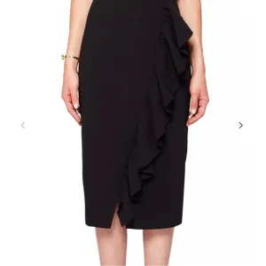 Ted Baker London Oden Black Ruffle Detail Work Wear Pencil Skirt