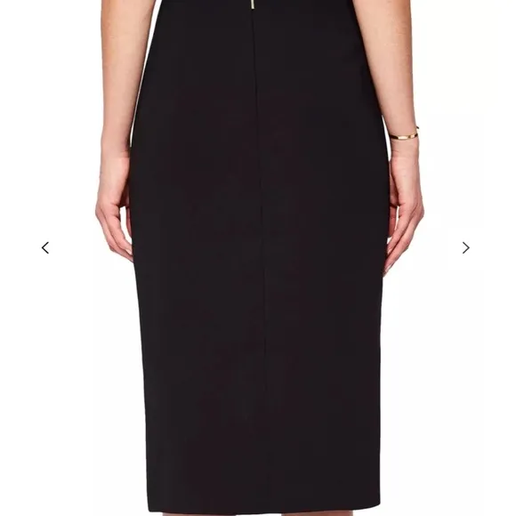 Ted Baker London Oden Black Ruffle Detail Work Wear Pencil Skirt