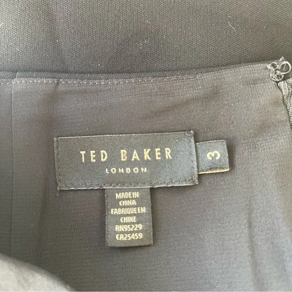 Ted Baker London Oden Black Ruffle Detail Work Wear Pencil Skirt