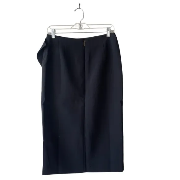 Ted Baker London Oden Black Ruffle Detail Work Wear Pencil Skirt
