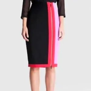 Ted Baker London Martya Zip Front Colorblock Pencil Skirt Size 2 (US 6)