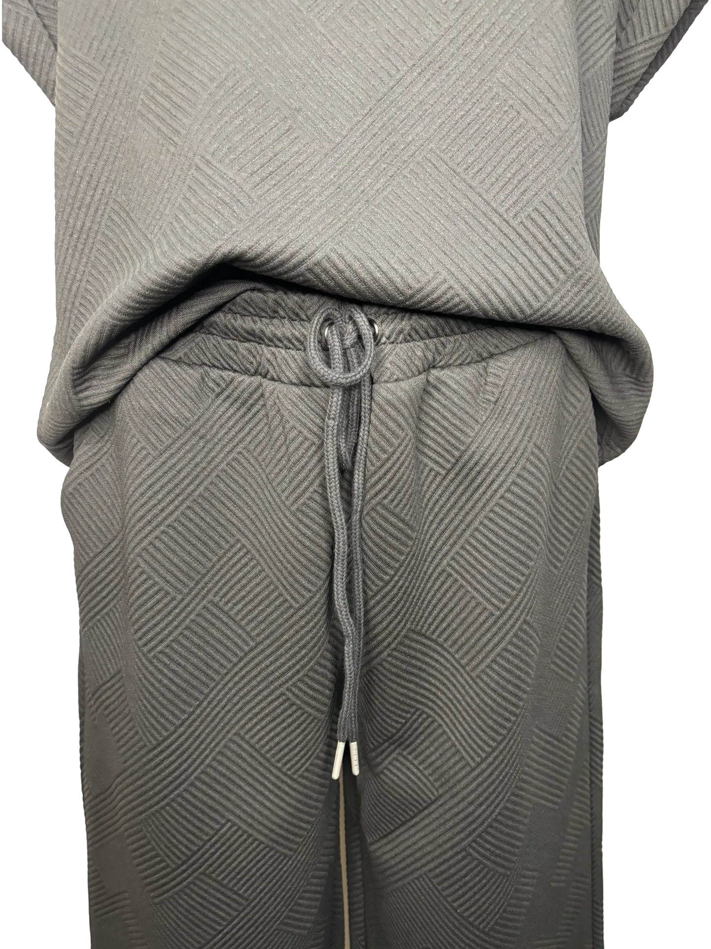 Textured Straight Leg Crop Pant Black