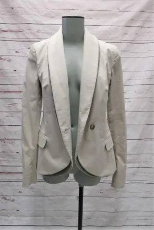 Thakoon Blazer Putty Stretch Cotton Size 2 Double-Collar Jacket