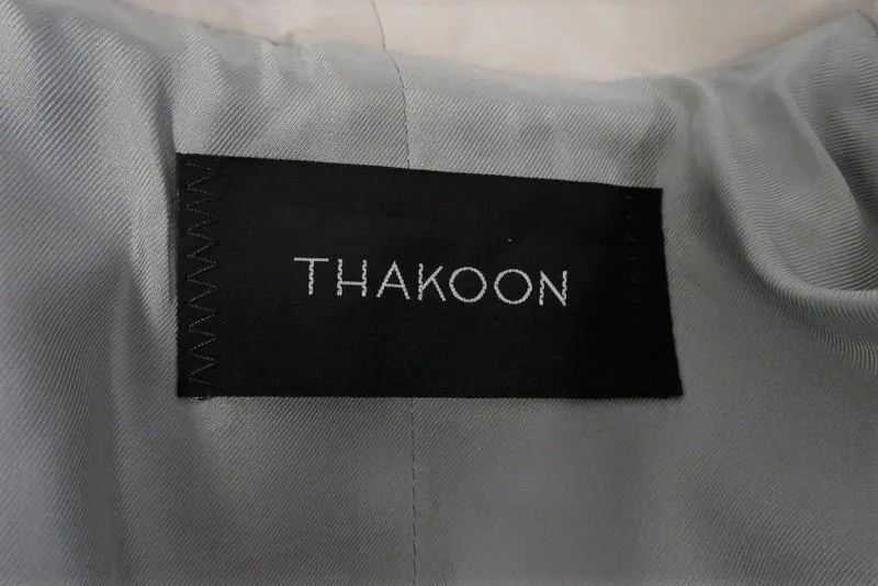 Thakoon Blazer Putty Stretch Cotton Size 2 Double-Collar Jacket