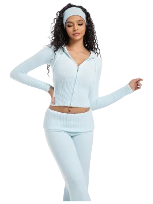 That Girl Rib Knit Set (Baby Blue)