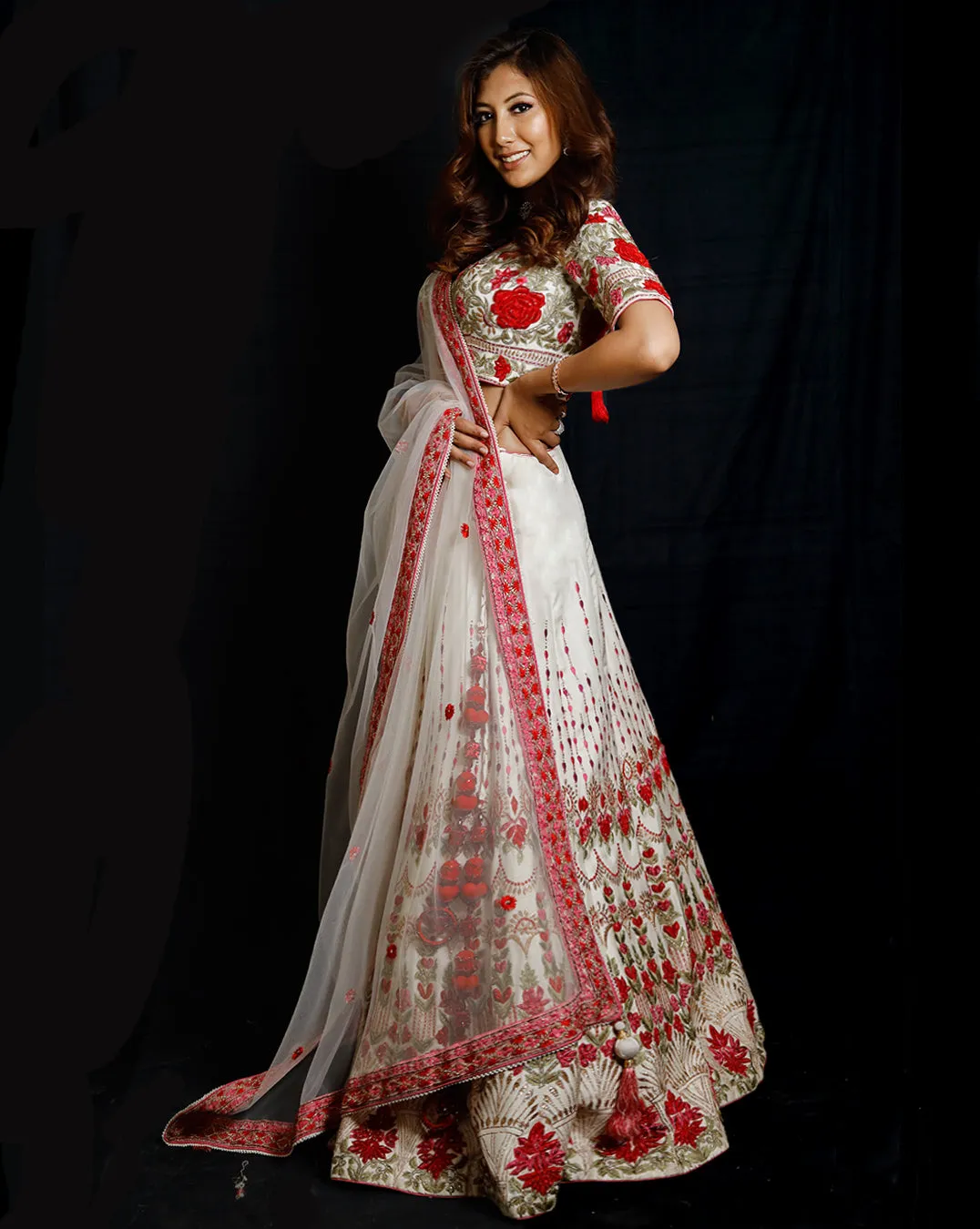 The Ivory Floral Lehenga