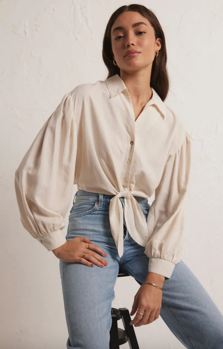 The Tegan Tie Front Top