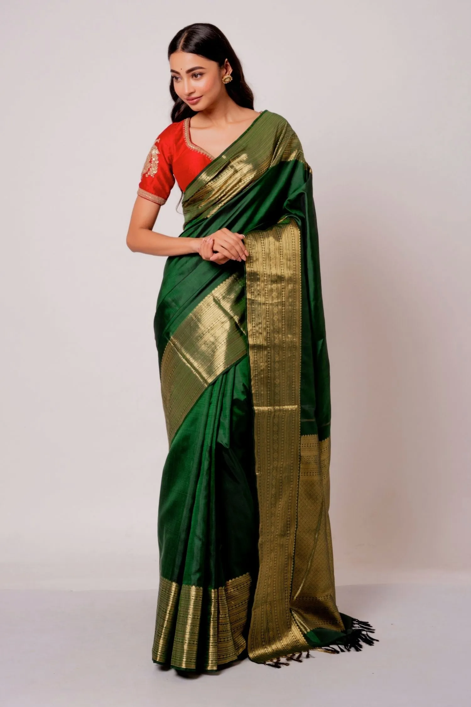 The Viridescent Kanjiveram Silk Saree