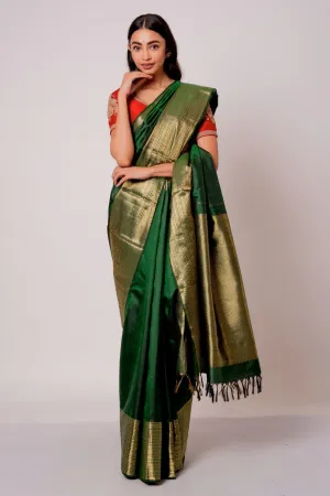 The Viridescent Kanjiveram Silk Saree