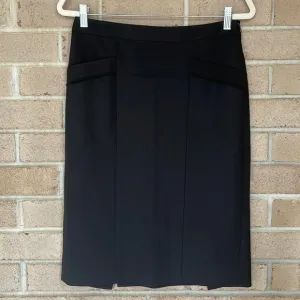 Theory Black Wool Pencil Skirt