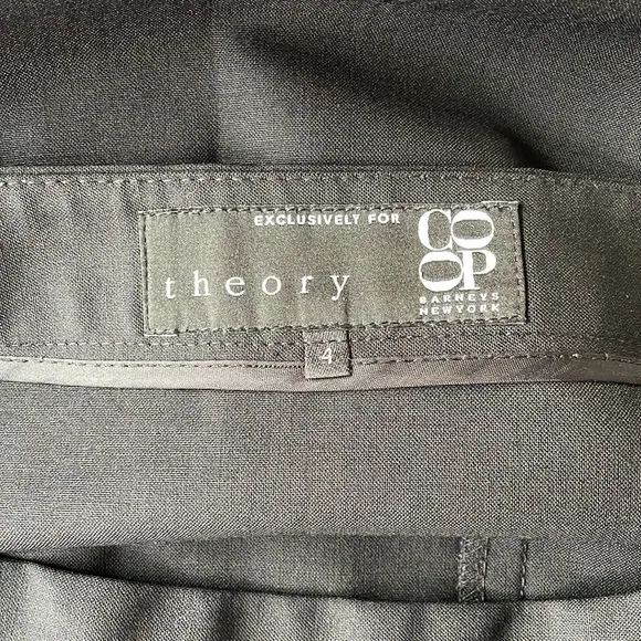 Theory Black Wool Pencil Skirt