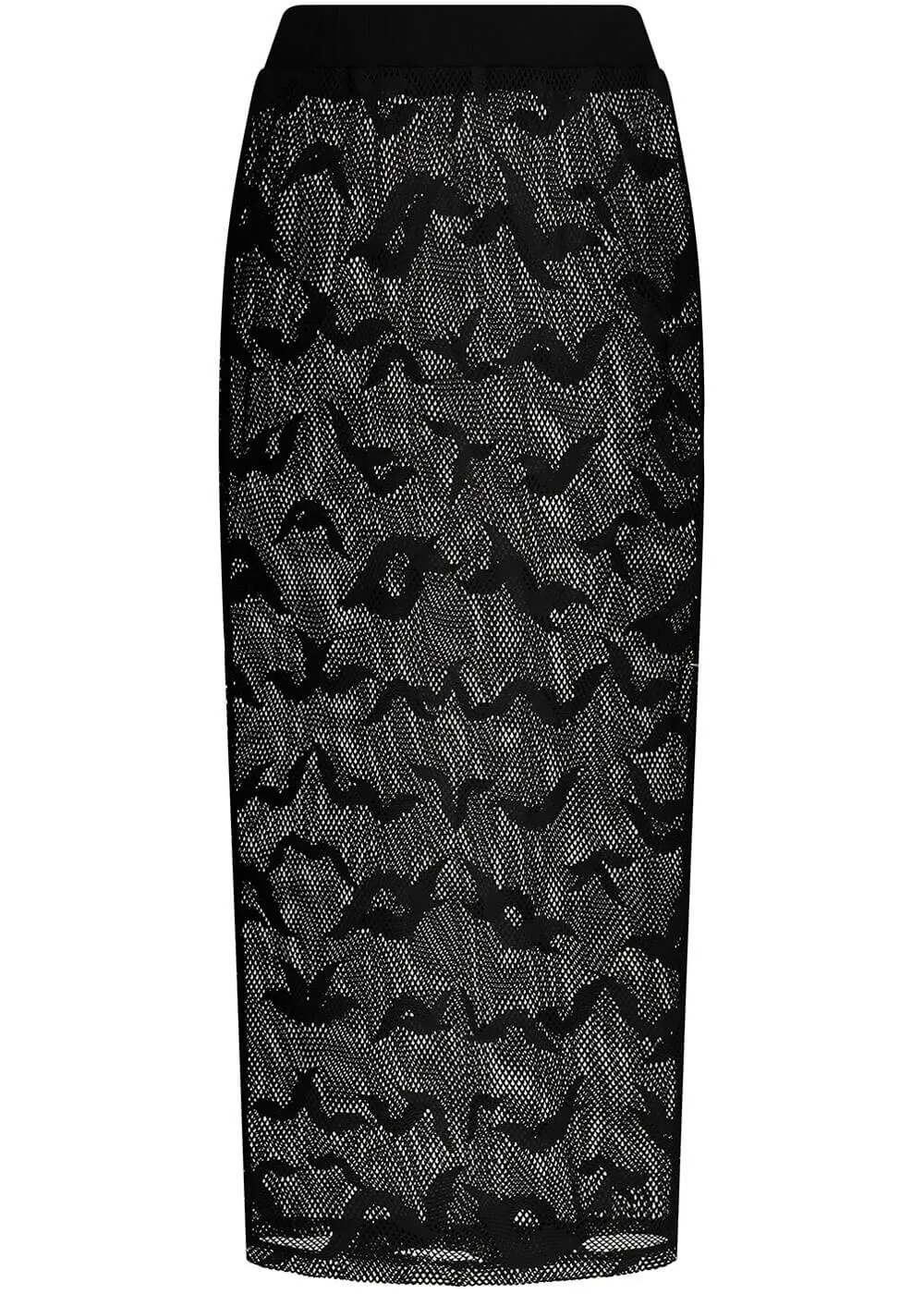 Third Identity Batcave Mesh Midi Skirt Black