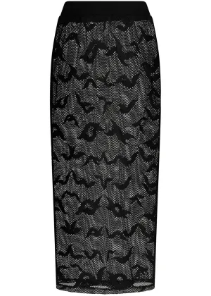 Third Identity Batcave Mesh Midi Skirt Black