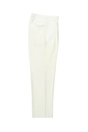 Tiglio Luxe Offwhite Wide Leg, Pure Wool Dress Pants 2576