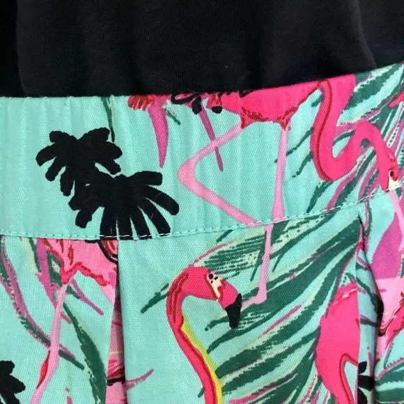 Tiki Flamingo Pin Up Clothing Swing Skirt Size L