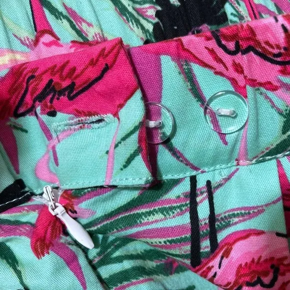 Tiki Flamingo Pin Up Clothing Swing Skirt Size L