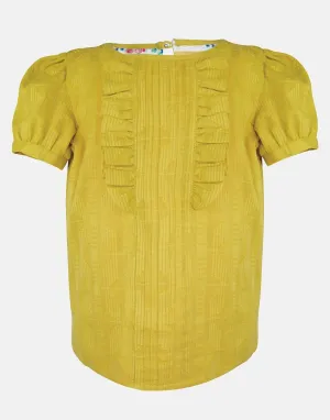 Tilly: Peridot frill blouse