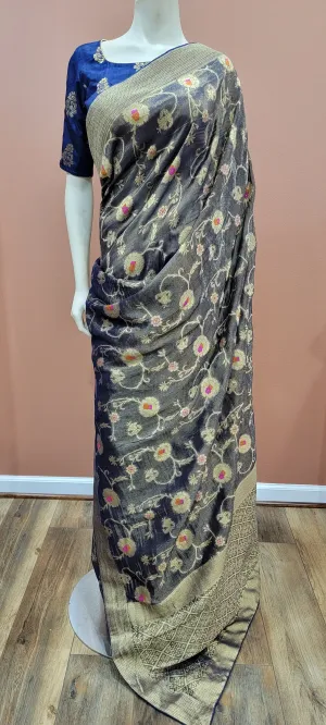 Tissue Munga Silk saree w/ Blouse in Blue